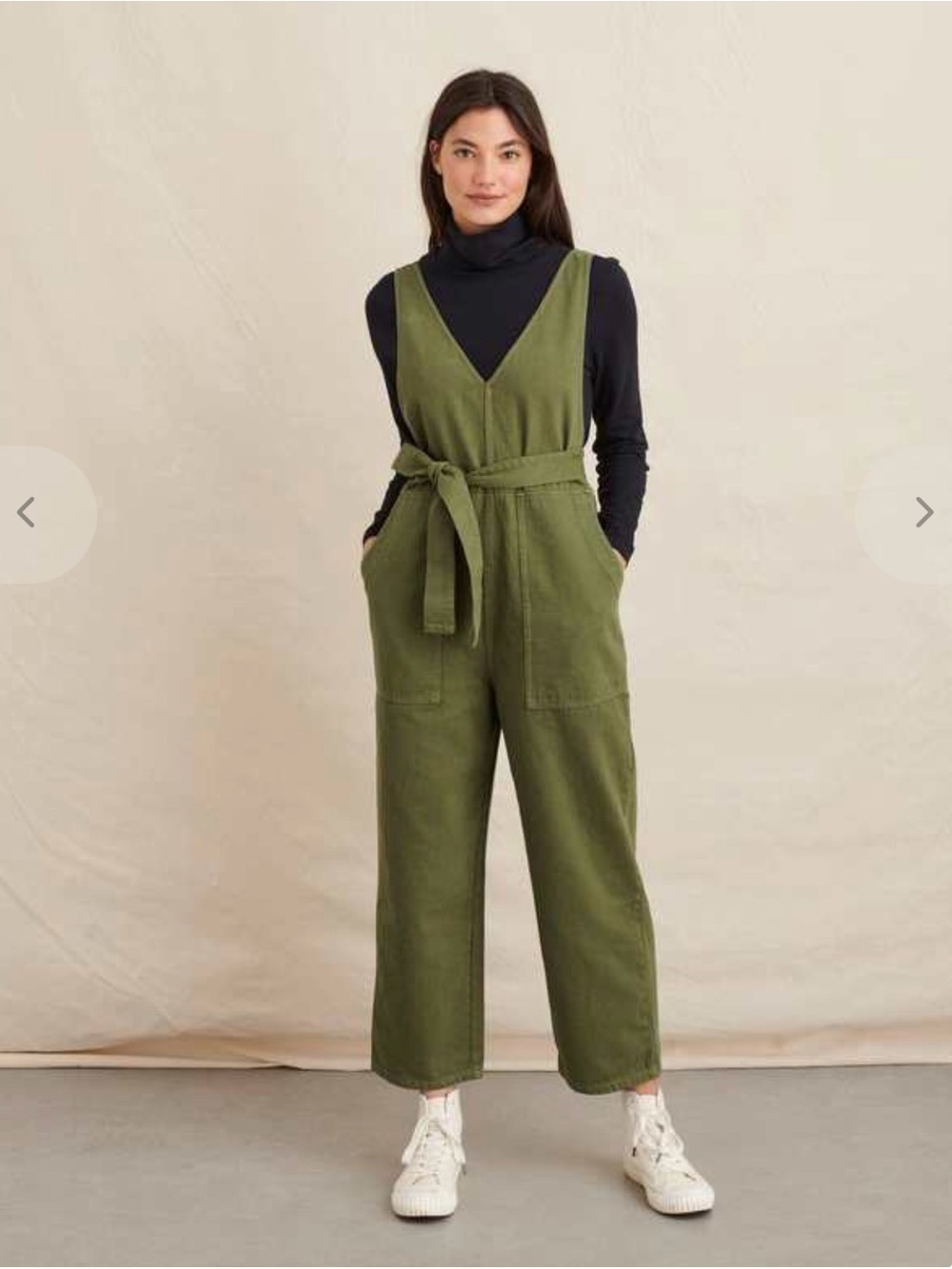 Alex Mill Ollie Green Utility Cotton Jumpsuit overalls - missing belt